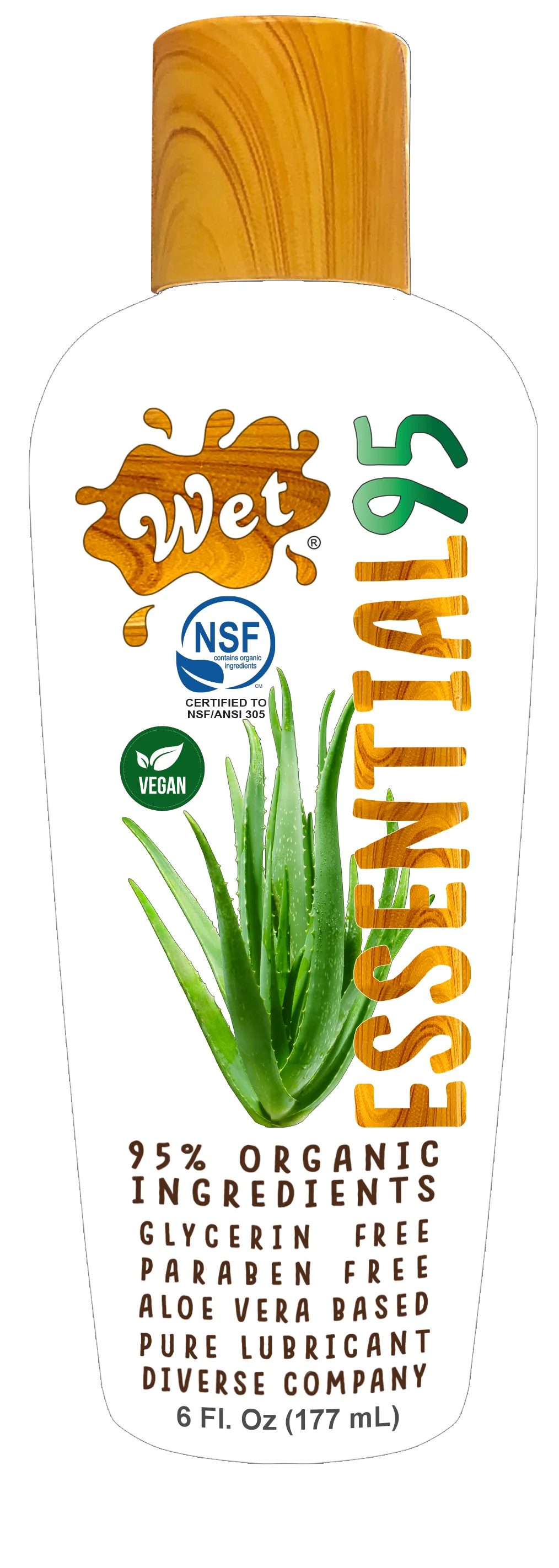 Wet® Essential95™ Certified 95% Organic Lubricant 6 Fl. Oz./177mL