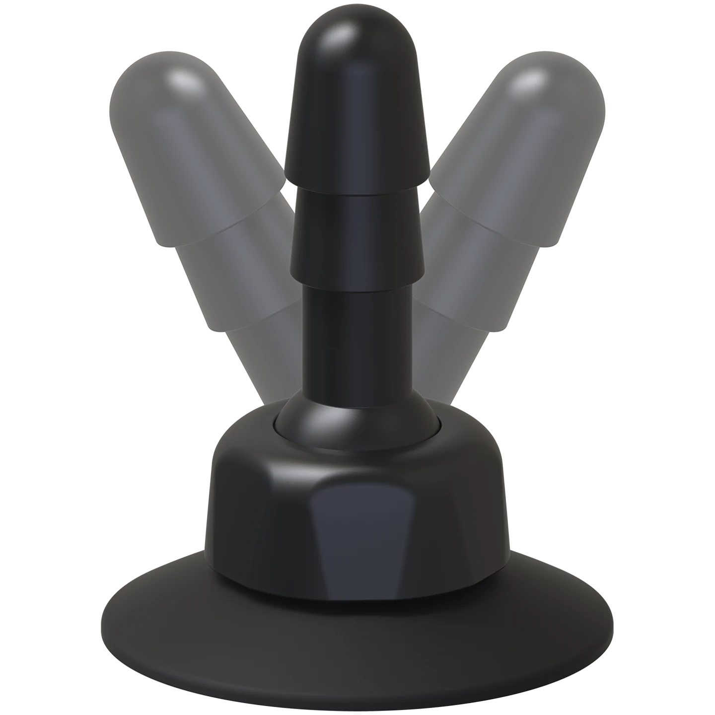 Vac-U-Lock - Deluxe 360° Swivel Suction Cup Plug - Black