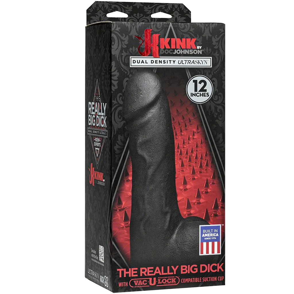Doc Johnson Kink - The Really Big Dick - With XL Removable Vac-U-Lock Suction Cup - Black