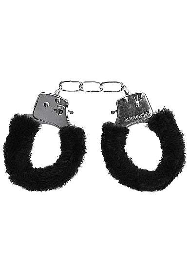 Shots Toys Pleasure Furry Handcuffs Black